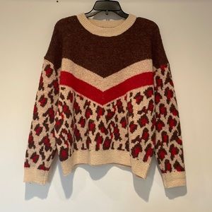 Red and brown leopard sweater